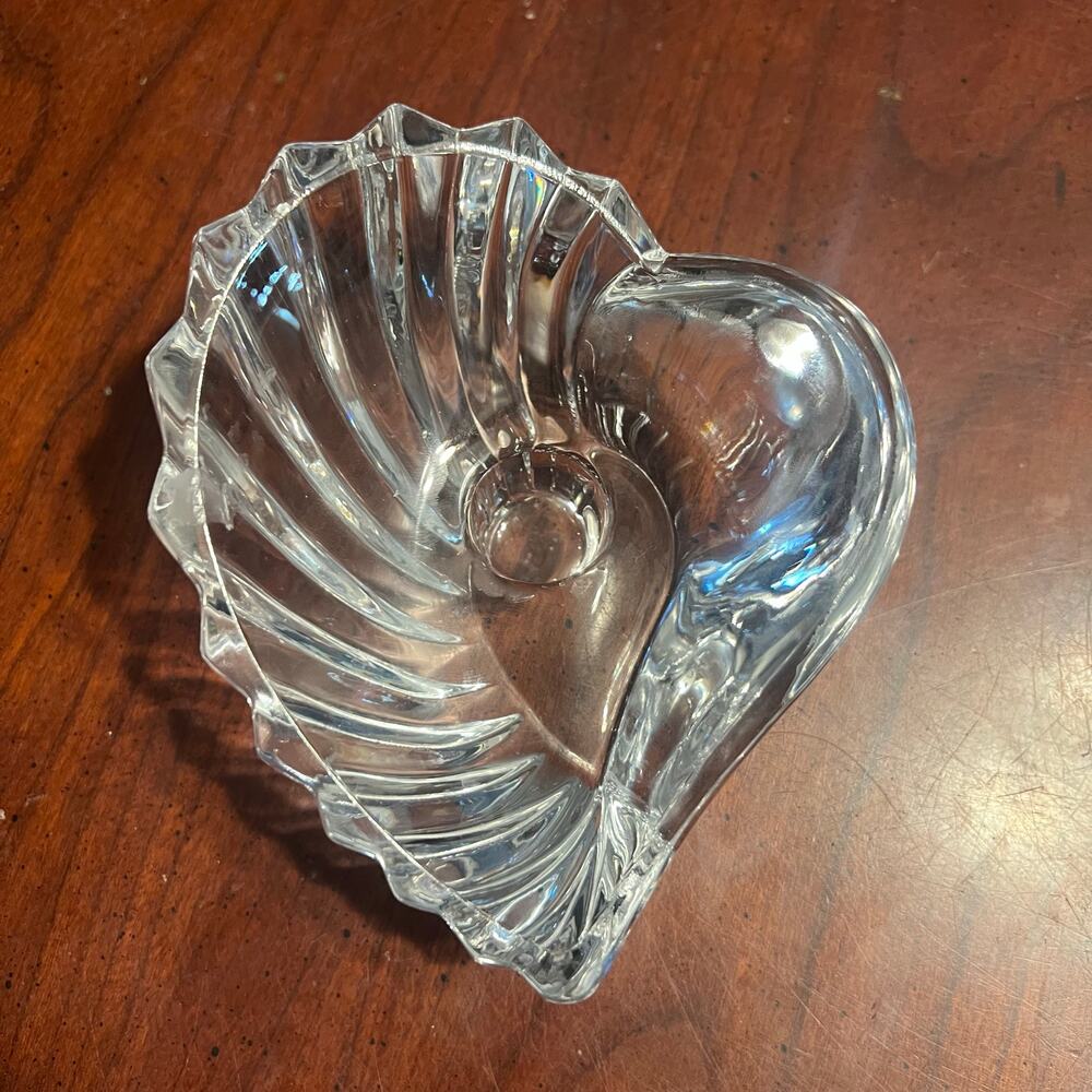 Vintage Rosenthal Crystal Leaf Shaped Candle Holder for Tapered Candle Elegant